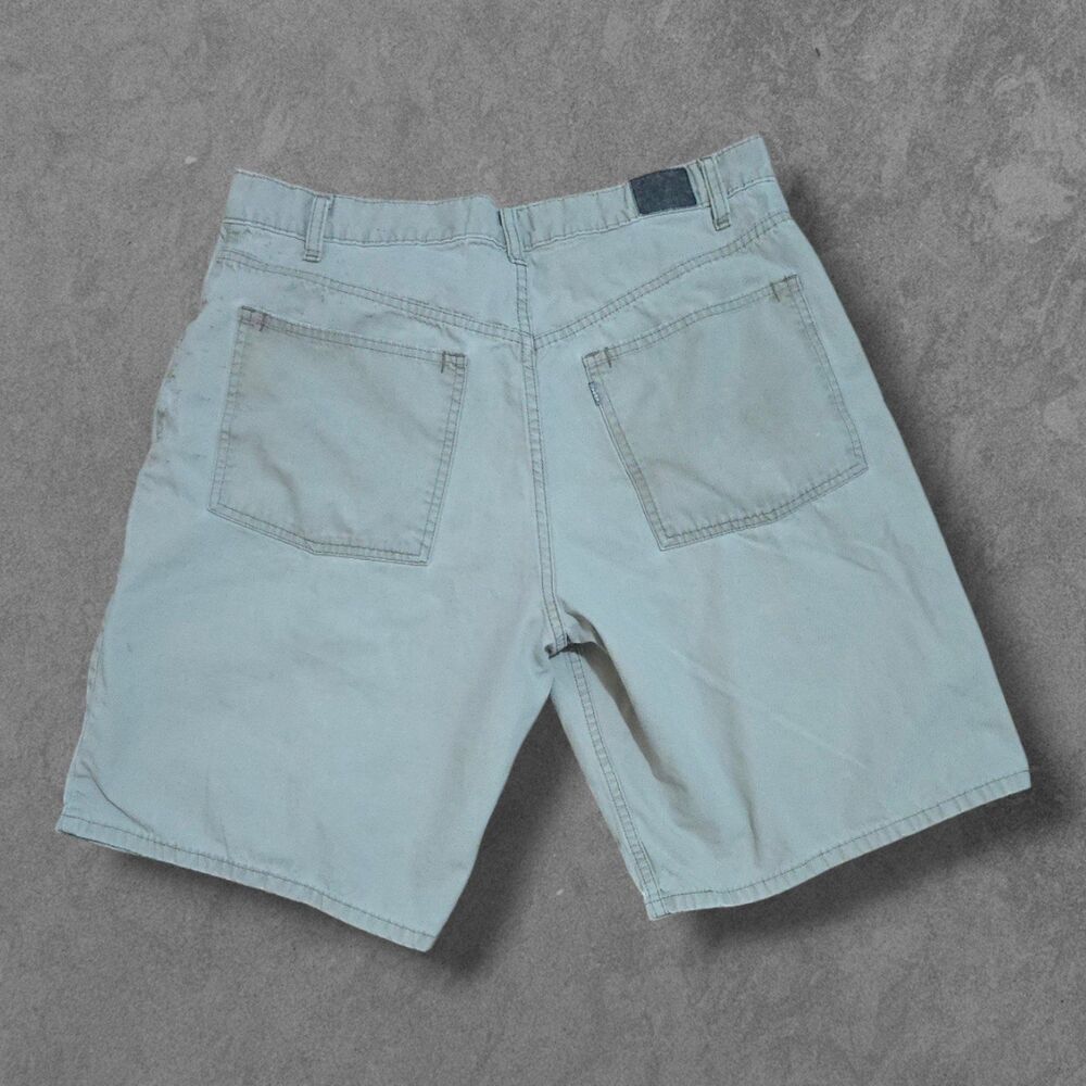 Vintage 90s Levis Silvertab Gray Faded Baggy Loose Jorts 36W Distressed Shorts